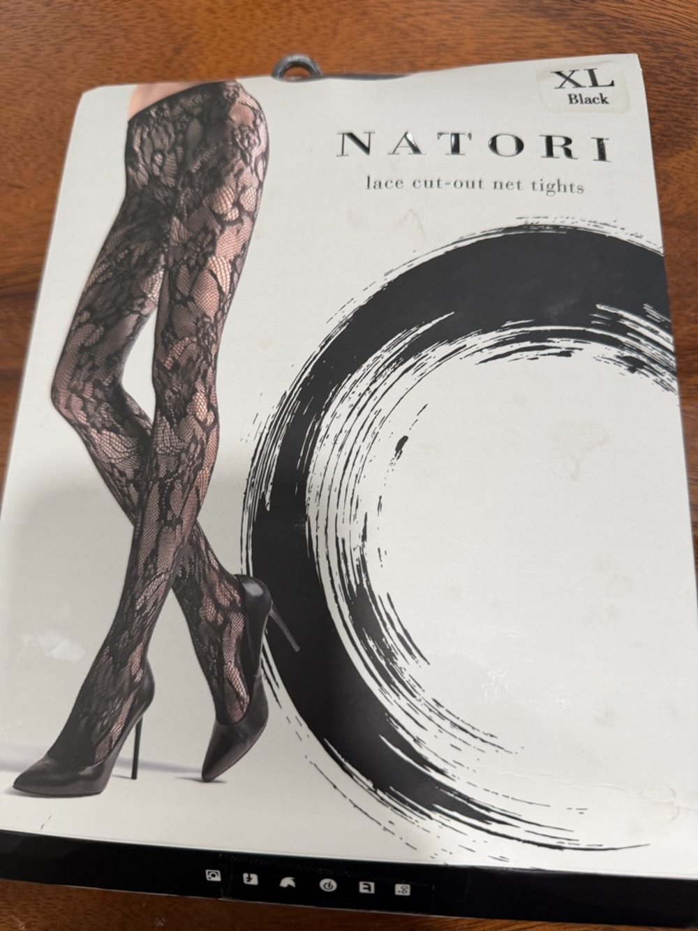 Natori Black Lace Cut-Out Net Tights